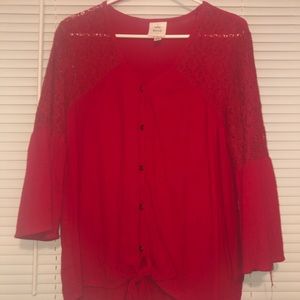 Red Lace Blouse